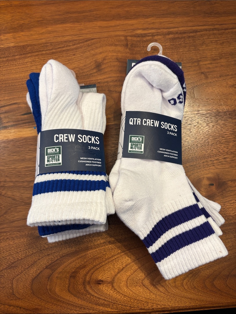 Dick’s Sporting Goods Set of 2 Sock Bundles Purple Blue Size Medium